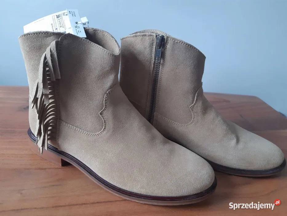 REZERWACJA Mango Kids 39 Skórzane botki z Moda i Styl Warszawa