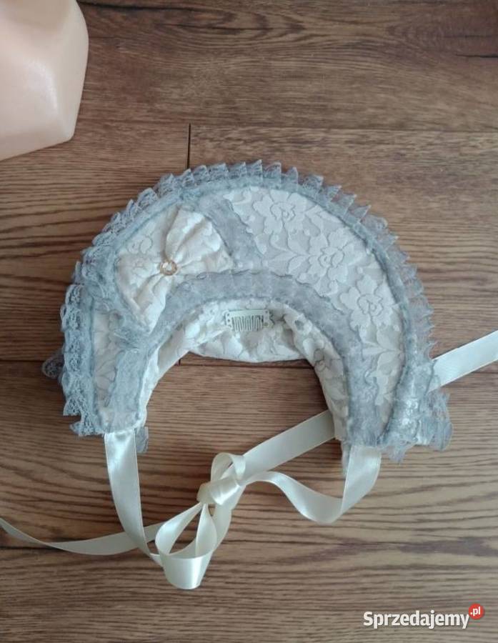 Nowy bonnet otwarty z koronki wiktoriański Dla kobiet łódzkie Sokolniki-Las