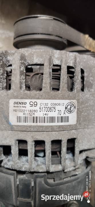 Alternator Fiat 51700675 70A grande punto 12 Silniki i osprzęt śląskie Pszczyna