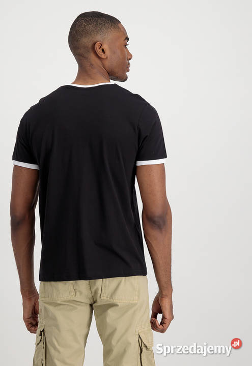 ALPHA INDUSTRIES tshirt czarna CONTRAST ML 134