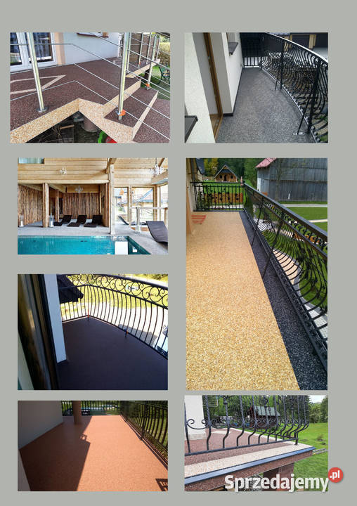 Żywica na balkon, taras , schody Kamienny dywan UV