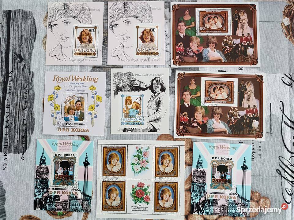 zestaw 2 znaczków księżna Diana Myszków sprzedam