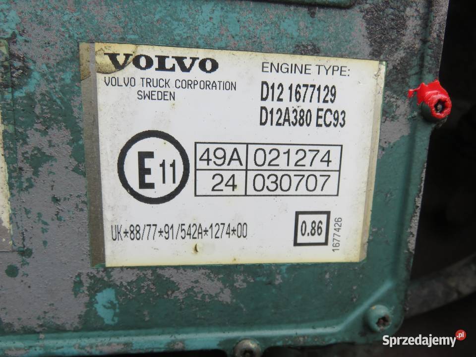SILNIK VOLVO FH 12 I FH 12380 D12A380 małopolskie sprzedam