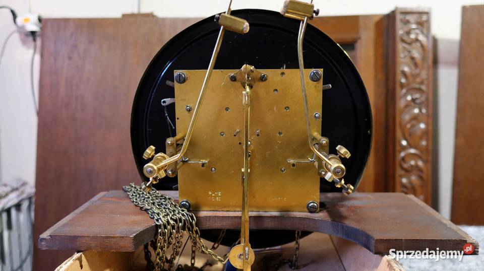 Piękny Stojący Dębowy Zegar Baba Firmy Fms Ziębice