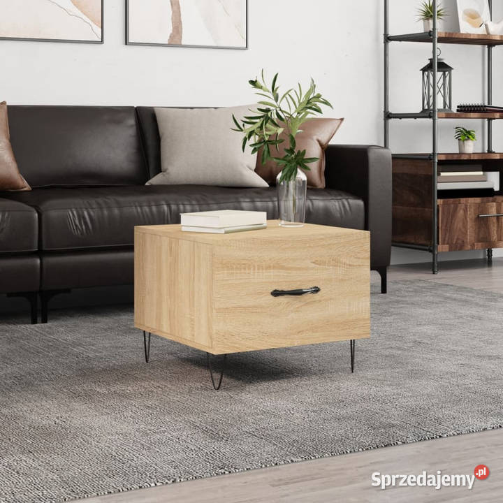 Stolik kawowy dąb sonoma 50x50x40 materiał Warszawa