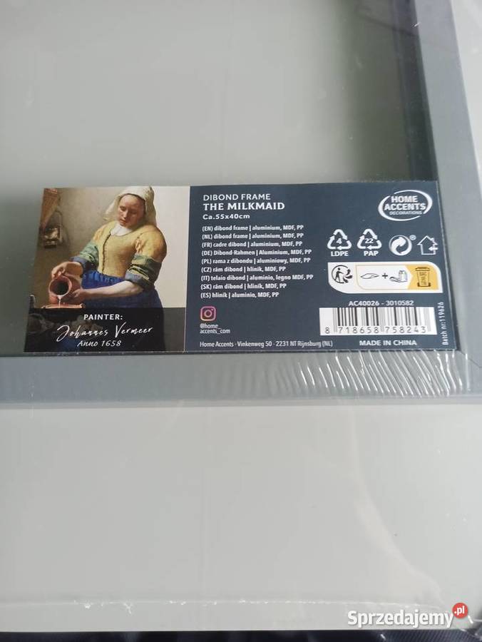 Obraz Mleczarka 55 X 40 Rama z Alu Dibond Stalowa Wola