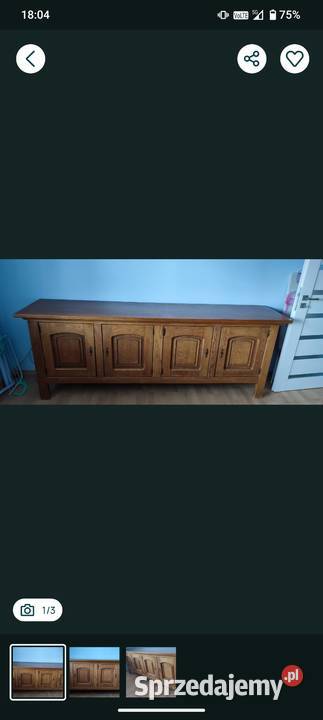 Komoda dębowa duża solidna 50cm