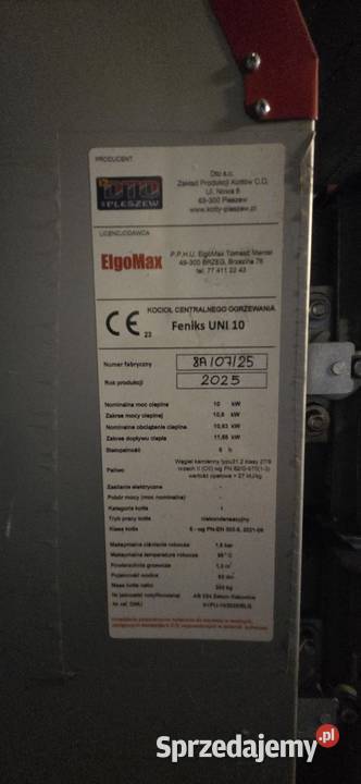 Piec piątej klasy 10kW na węgiel plus bufor Wierzbie sprzedam