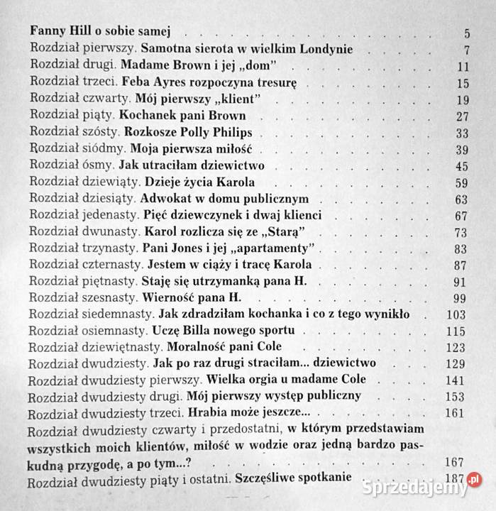 Pamiętniki Fanny Hill John Cleland lubelskie Chełm