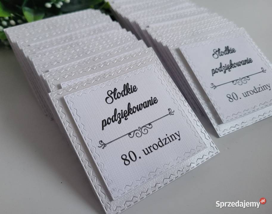 Etykiety Podziękowania Gości Urodziny Rocznia Dekoracje i ozdoby Olesno sprzedam