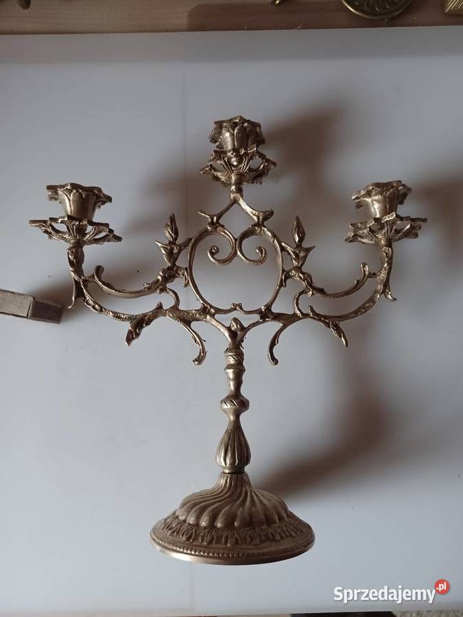 Piękny świecznik mosiężny Poznań