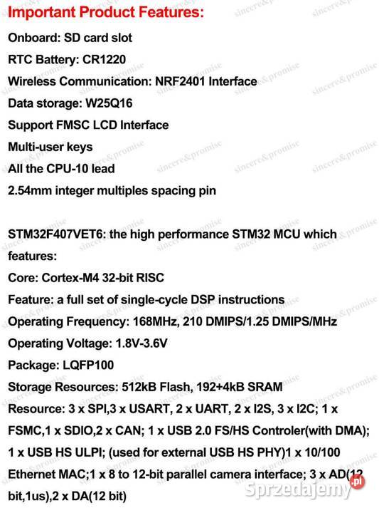 STM32F407VET6 Development Board CortexM4 STM32 Poznań sprzedam