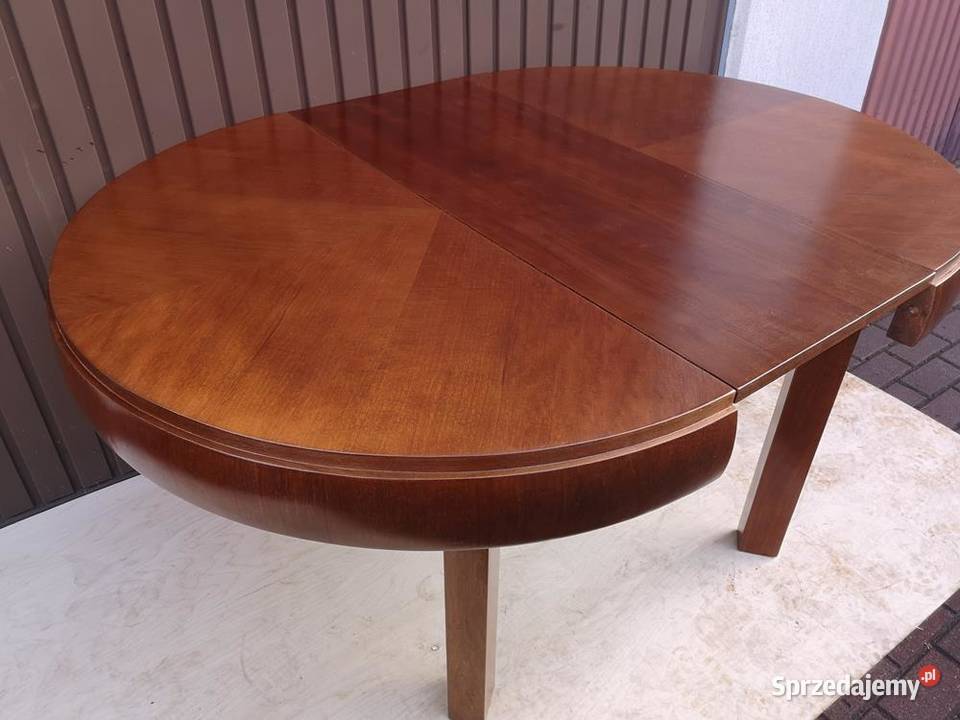 Stół ArtDeco Beczka Orzech Antyk Stary wielkopolskie Swarzędz