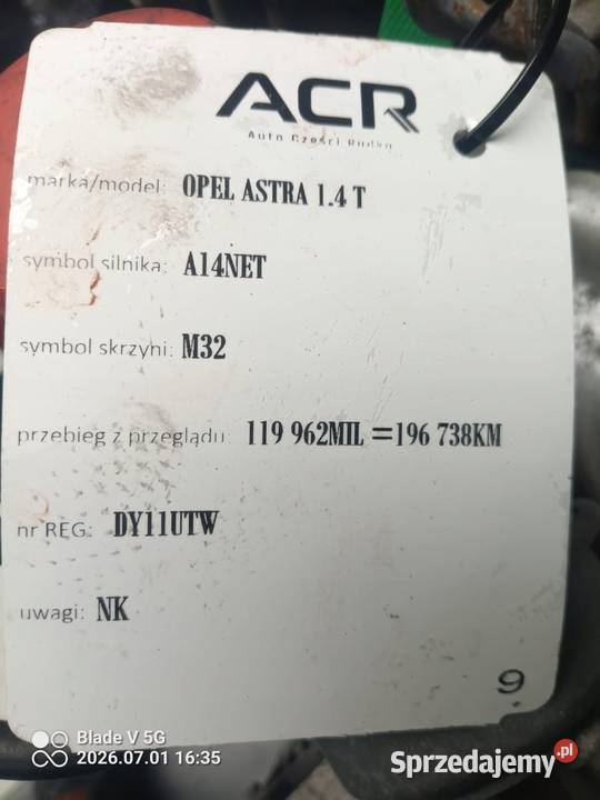 SILNIK A14NET Opel Meriva B Insignia A Mokka Chełm