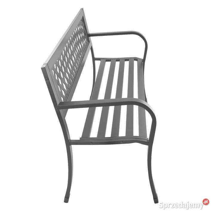 Ażurowa ławka ogrodowa z oparciem parkowa wielkopolskie Poznań