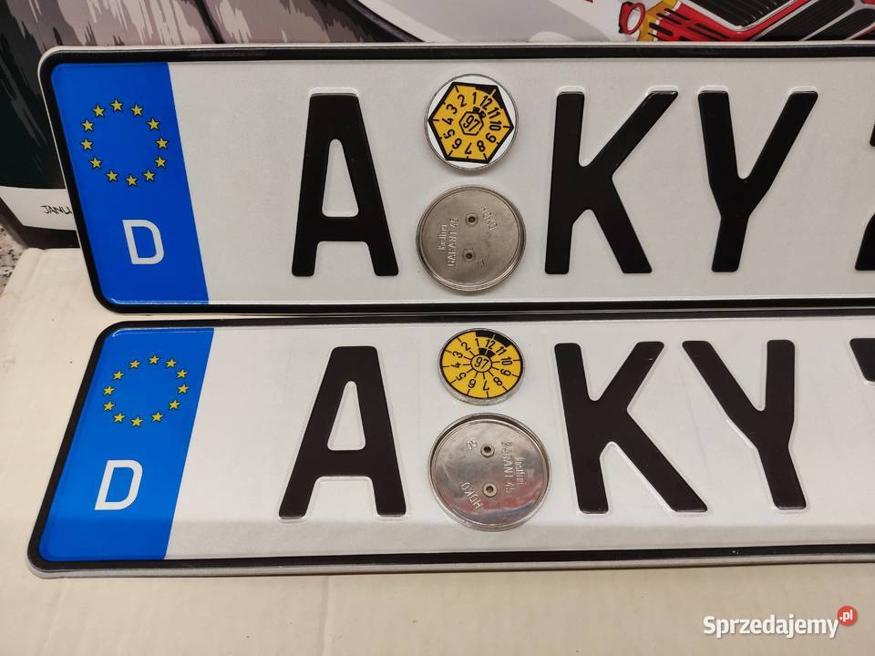 Tablica rejestracyjna Niemcy 2 sztuki AKY706 opolskie Głuchołazy