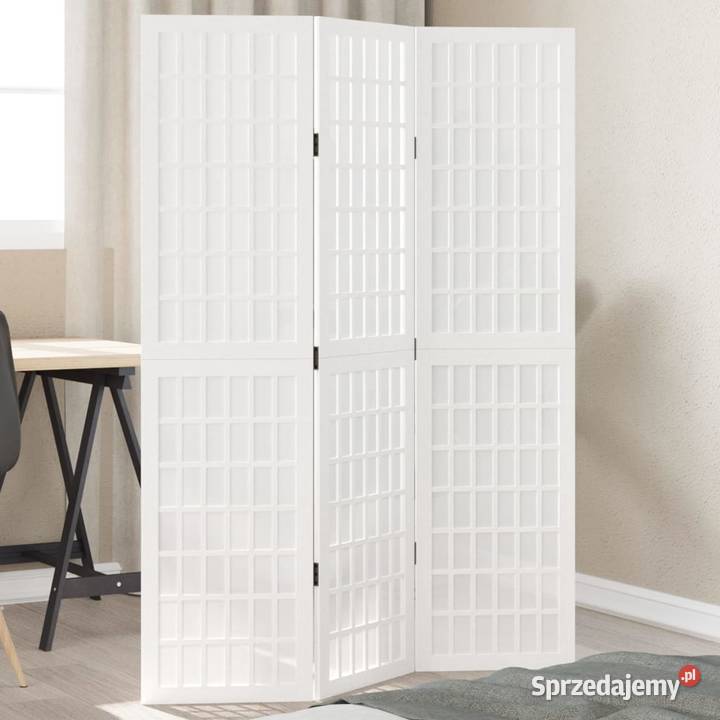 vidaXL Parawan pokojowy 3panelowy biały lite