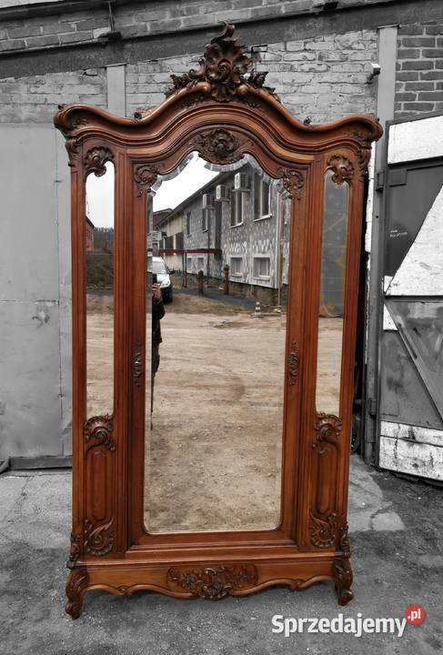 Pięknie rzeźbiona francuska szafa pałacowa dolnośląskie Wałbrzych