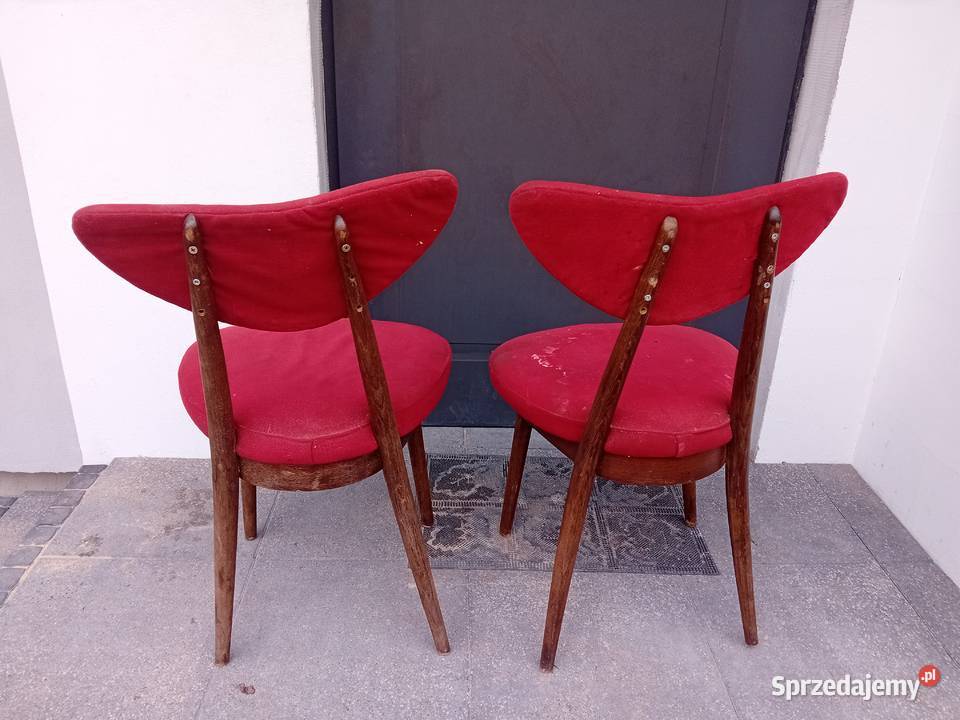Krzesła Serduszka Prl Maluszyn sprzedam