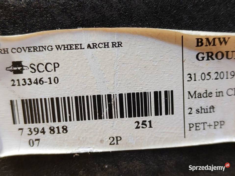 Nadkole Prawy Tył BMW X3 G01 51717394818 osobowe wielkopolskie