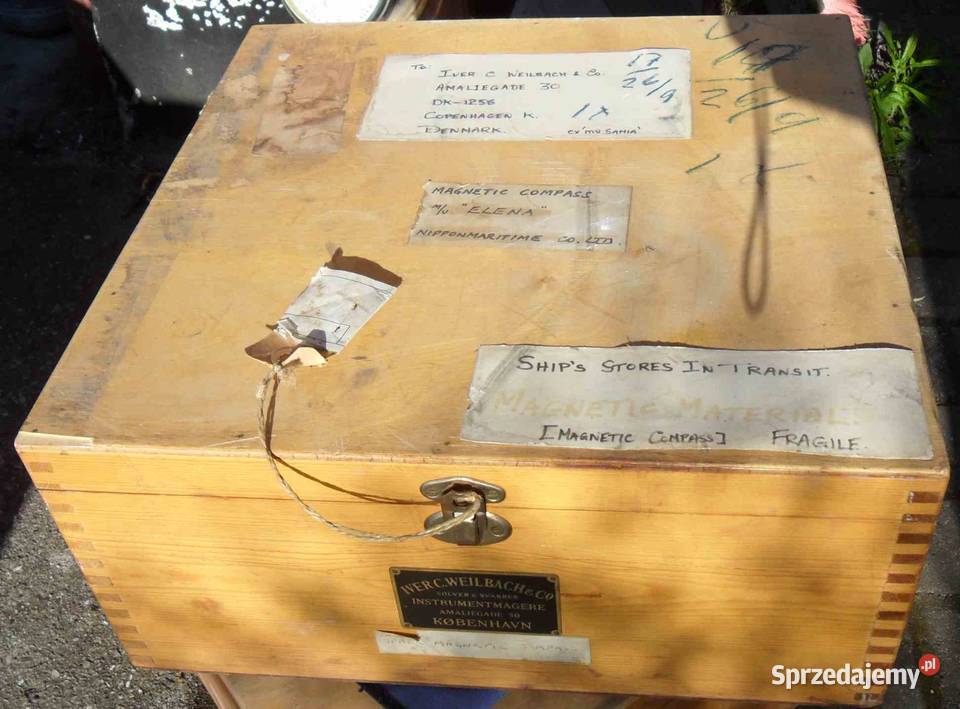 Stary kompas angielski w skrzynce Warszawa