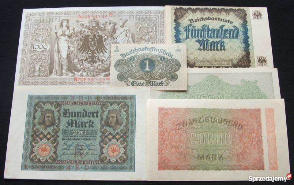 NIEMCY STARE Kolekcjonerskie Banknoty Zestaw 6 śląskie Katowice