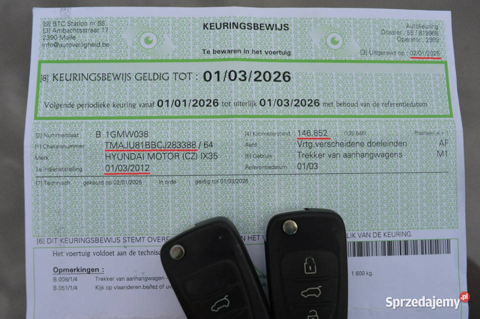 Hyundai ix35 20i Automat 100 bezwypadkowy Serwis VAT marża Hrubieszów