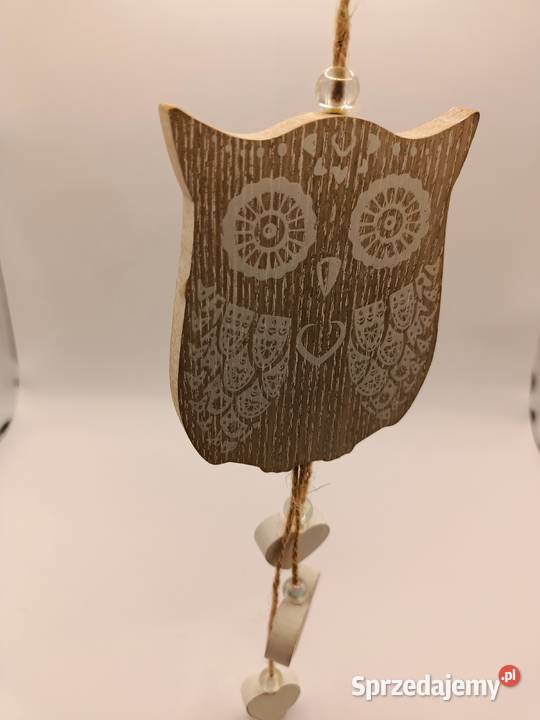 Zawieszka dekoracja sowa serca koraliki płytka Zamość