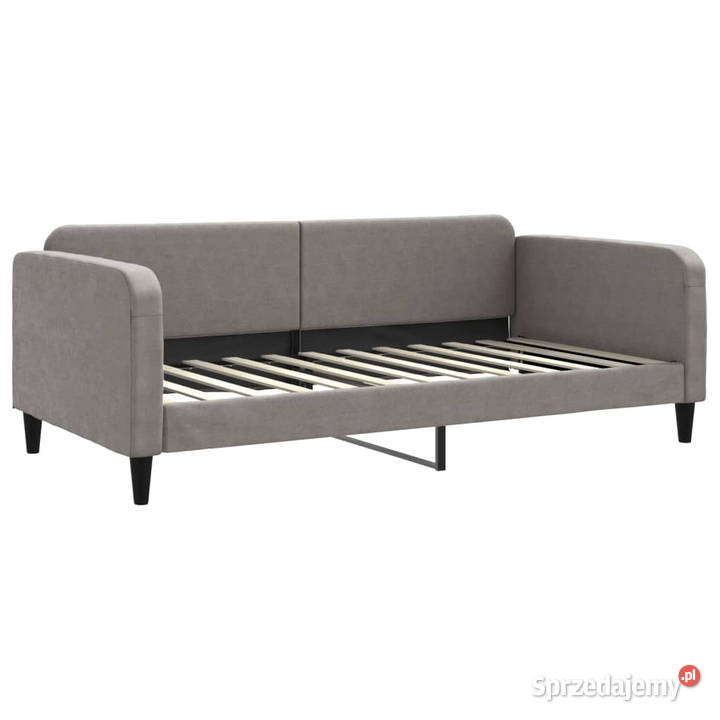 Sofa z funkcją spania kolor taupe obita tkaniną