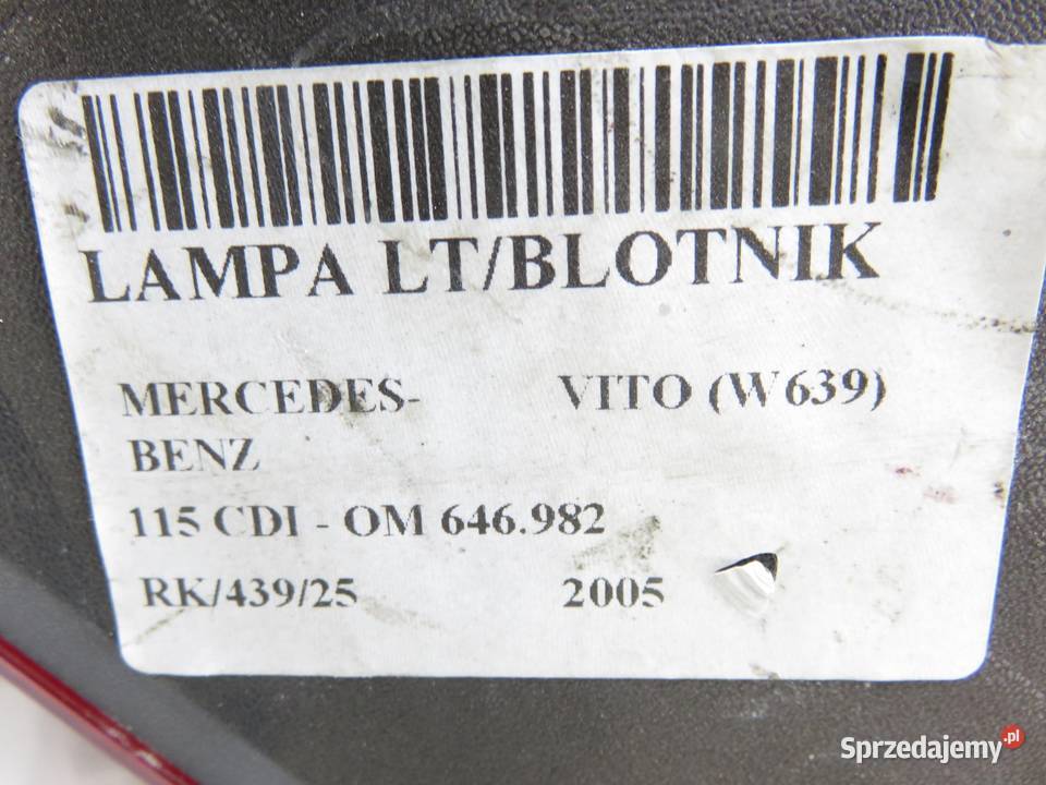 LAMPA LEWA TYLNA MERCEDES VITO W639