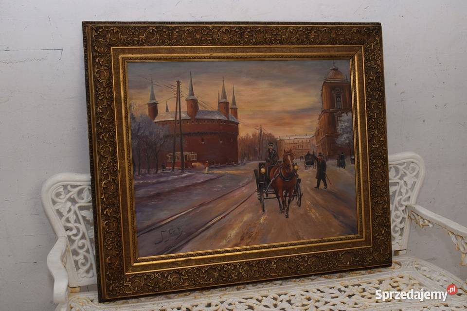 J Fałat Barbakan Krakowski Stary Polski Obraz Kraków