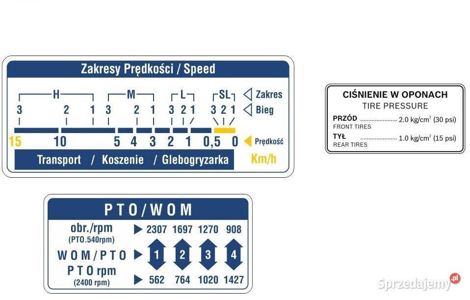 Naklejki Mitsubishi MT2001 MT2201 MT2501 opisy sprzedam