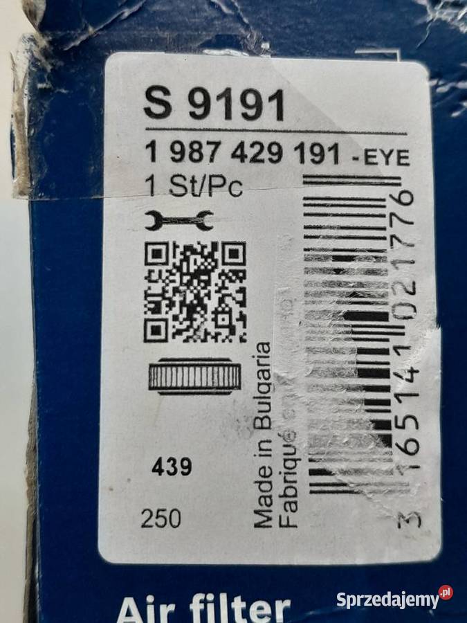 Filtr powietrza S 9191 Bosch 1 987 429 191 Honda śląskie Dąbrowa Górnicza
