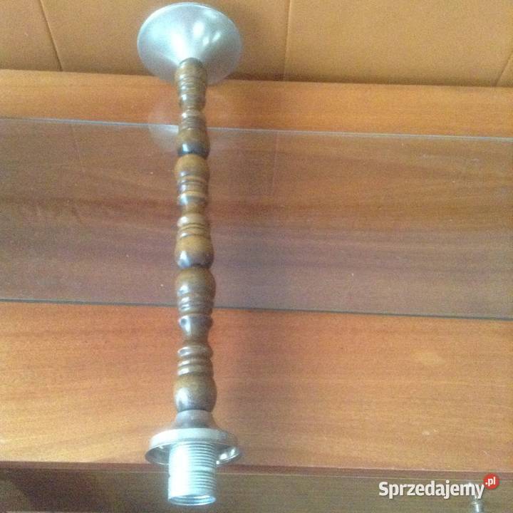 Zwis sufitowy z ozdobnie toczonego drewna PRL Opole
