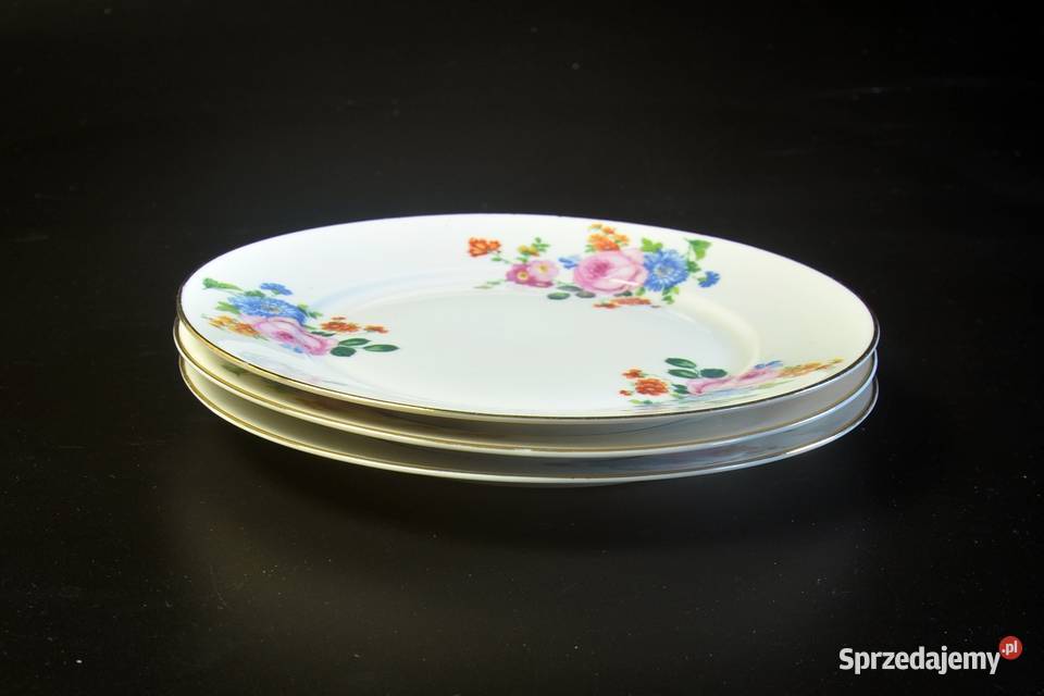 Ukwiecony Talerzyk Deserowy Krautheim Porcelana i szkło Legnica