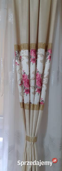 Zasłony bukiet róż Wystrój okien Mława sprzedam