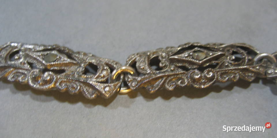 Srebrna Bransolerka z Markazytami Vintage Bransoletki Warszawa sprzedam