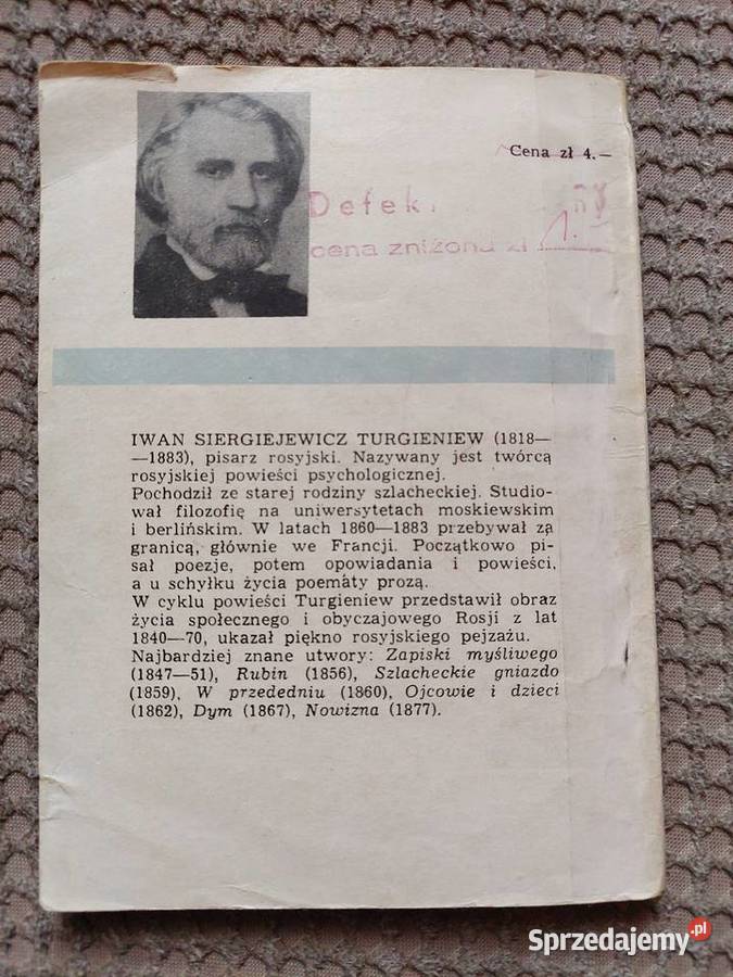 Kryształowa woda Iwan Turgieniew Rok wydania 1968 Kraków sprzedam