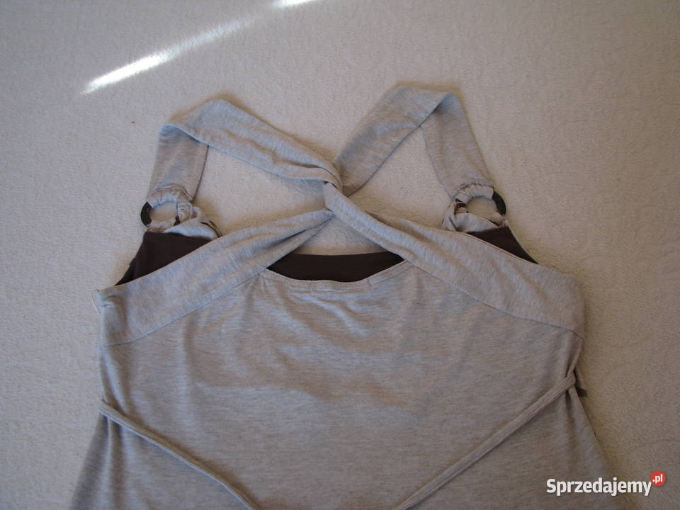 Elegancka koszulka bluzka na szelkach M cekinki Brzegi sprzedam