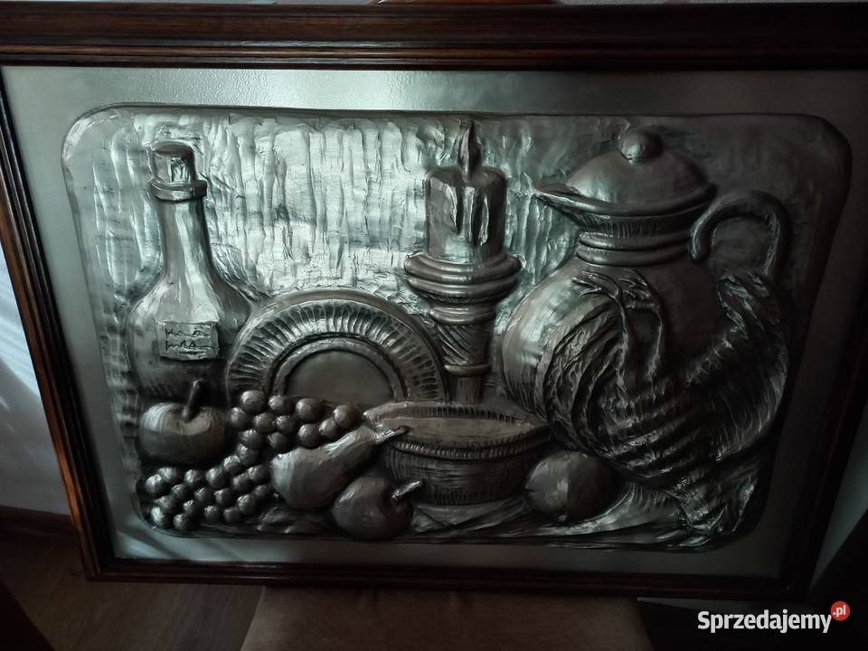 Obraz cynowy Martwa natura w dębowej ramie kujawsko-pomorskie Lipno