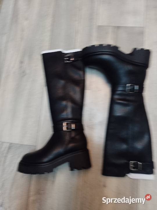 37 Czarne traperowe Kozaki oficerki biznesowe czarny Kraków