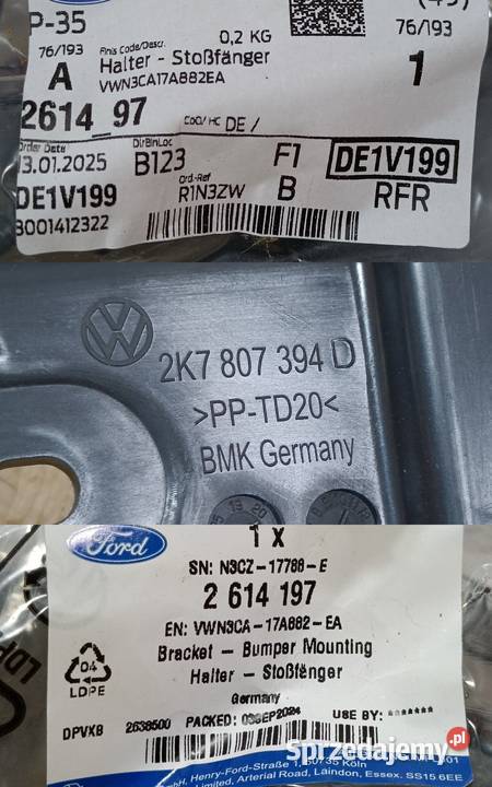 VW CADDY FORD TRANSIT ŚLIZG MOCOWANIE ZDERZAKA