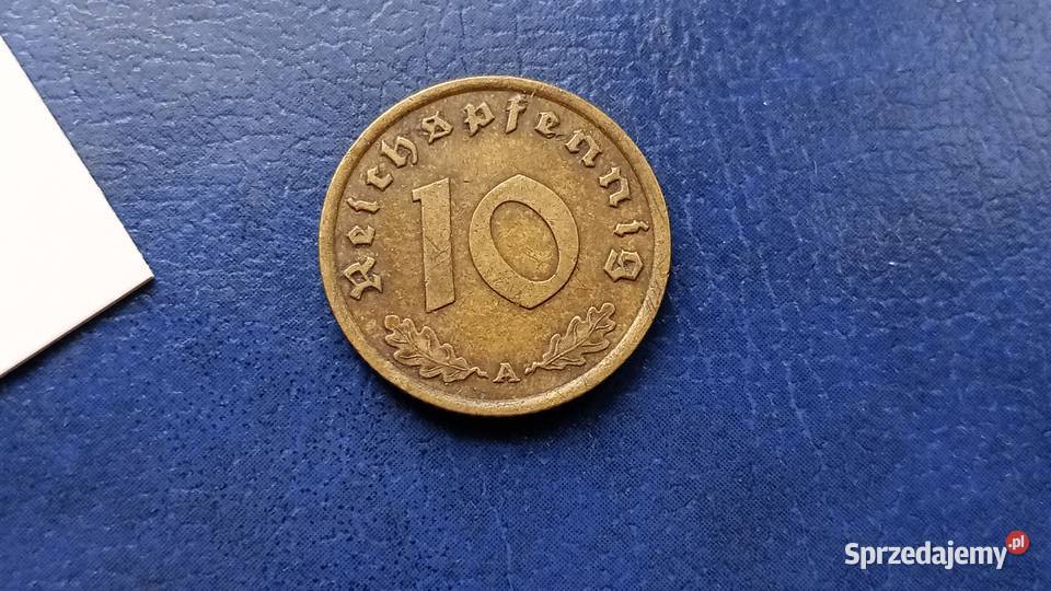 Stare monety 10 pfennig 1939 A NIemcy Numizmatyka Lesko