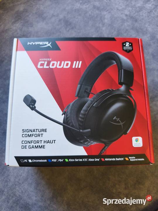 Nowe słuchawki Gamingowe HyperX Cloud III Czarne Oborniki