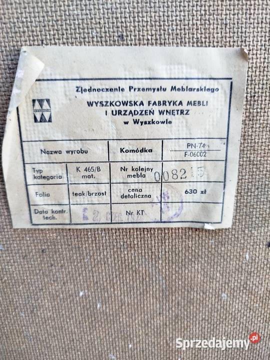 Komoda z PRL Wyszkowska Fabryka Mebli model K Opole sprzedam