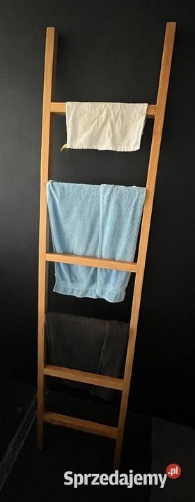 Drewniany wieszak drabinka na ręczniki 200x46