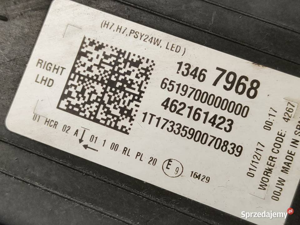 Lampa Prawy Przód Przednia Prawa Opel Crossland Pleszew