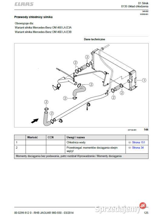 CLAAS Jaguar 930980instrukcja napraw Polsku Rok wydania 2014 Gdańsk