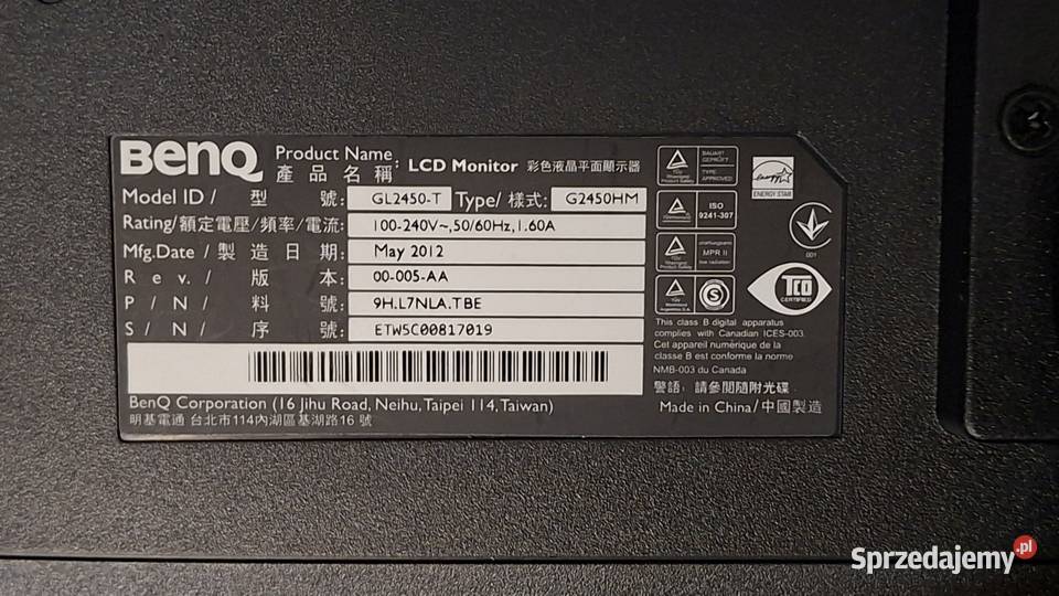 Monitor BENQ LED GL2450HM 24 1920 x 1080 VGA Monitory i projektory Zielona Góra