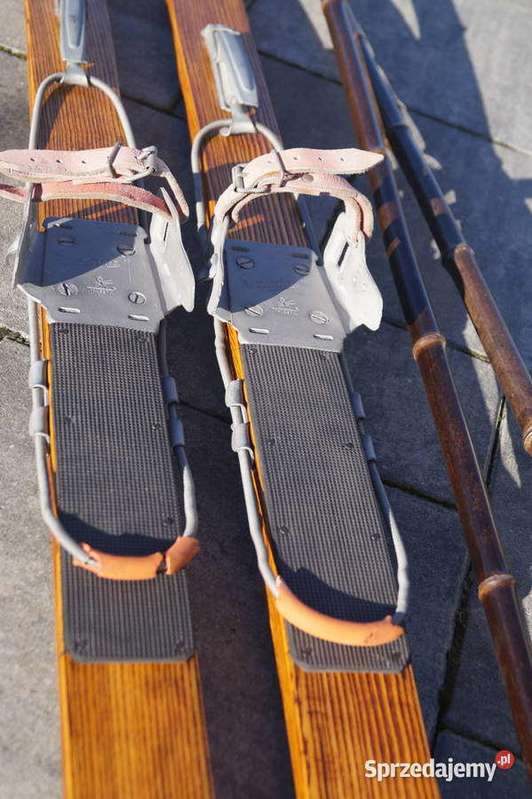 Stare narty jesionowe 180 kijki w komplecie Pozostałe Pruchnik